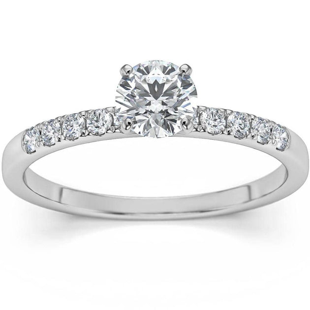 Pompeii3 1/2Ct Round Diamond Engagement Ring Gold US 8.5 2