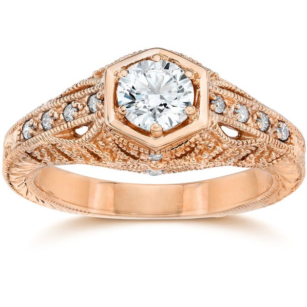 Pompeii3 Emery Engagement Ring Rose Gold US 5 2