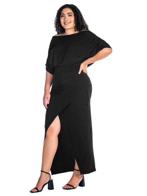 24seven Comfort Apparel Plus Robe Longue Blanche 1X 3