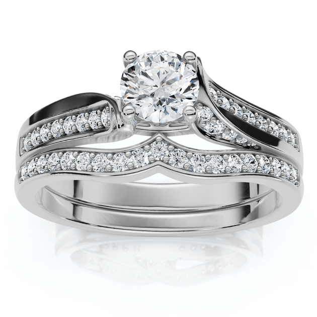 Pompeii3 Engagement Ring Set 14k Gold US 6.5 2