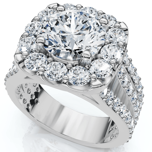 Pompeii3 3-Row Engagement Ring 14k Gold US 7.5 6