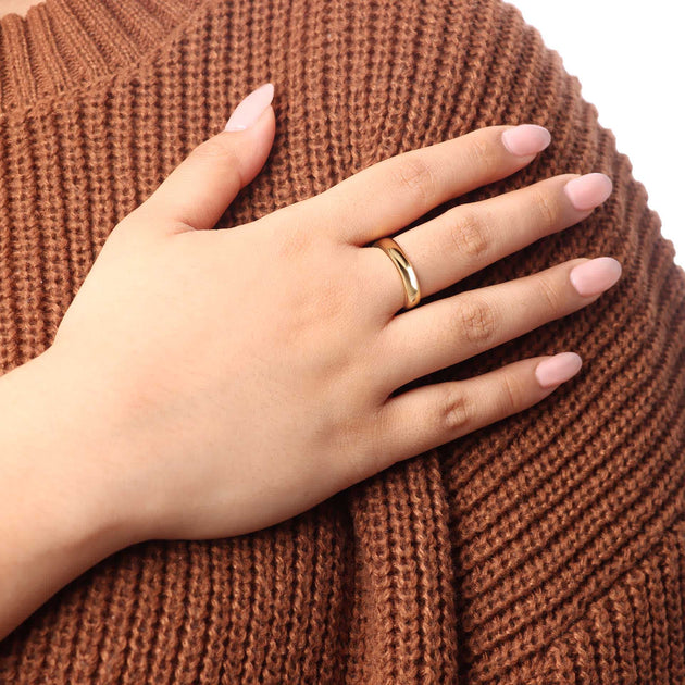 Autentica Silk Fit Band Ring Gold US 9 4