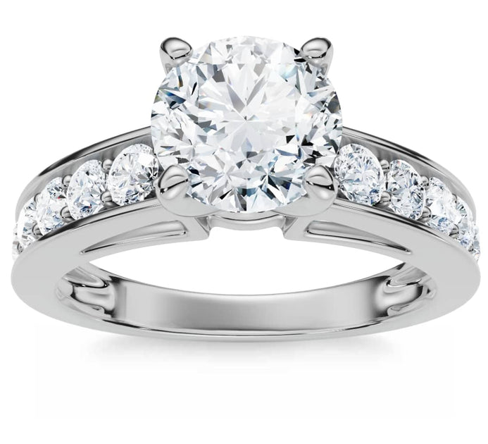 Pompeii3 Certified 3 Ct Diamond Engagement Ring Cathedral Lab Grown US 6.5 2