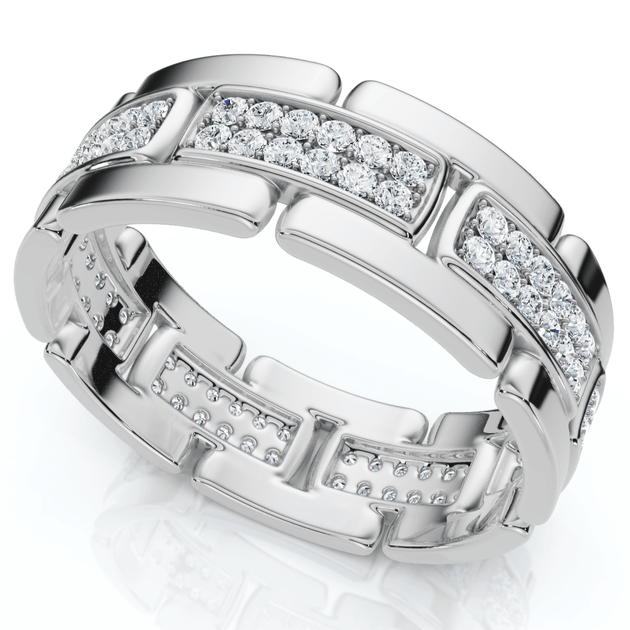 Pompeii3 Diamond Link Wedding Band Gold US 8 5