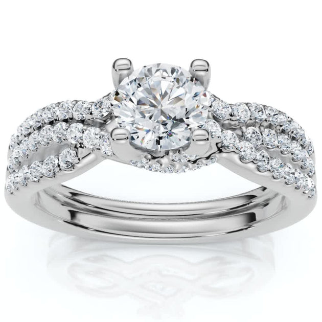 Pompeii3 Infinity Engagement Wedding Ring Set 14k Gold US 7.5 2