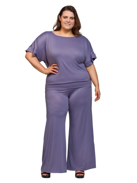 24seven Comfort Apparel Plus Ensemble Deux Pièces Marron 2X 2