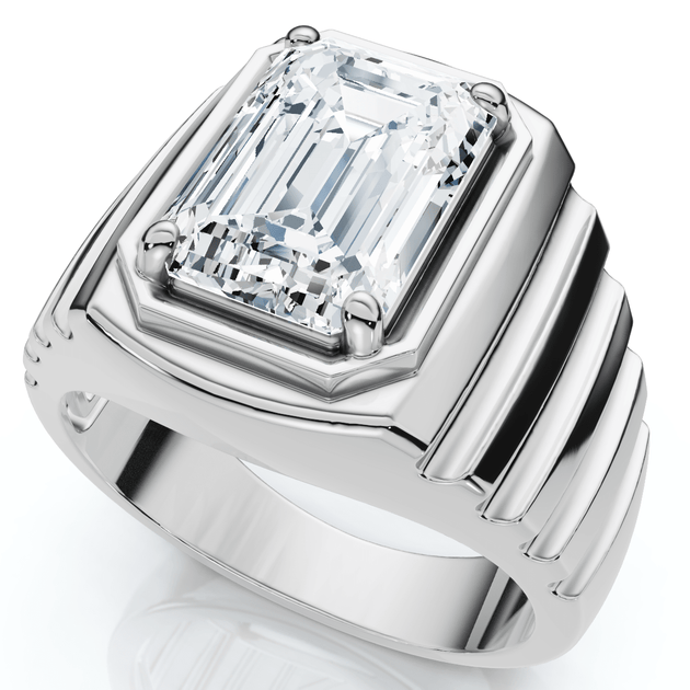 Pompeii3 Certified 4Ct Emerald Cut Diamond Ring Gold US 7 6