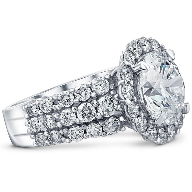 Pompeii3 Halo Engagement Ring White Gold US 7.5 5