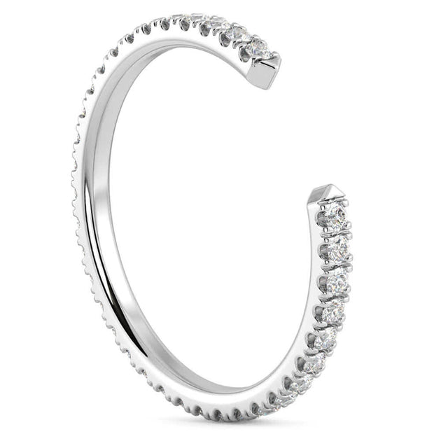 Pompeii3 Pave Diamond Open Wedding Ring 14k Gold US 7 4