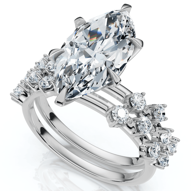 Pompeii3 3.5Ct Marquise Diamond Bridal Set US 7 3