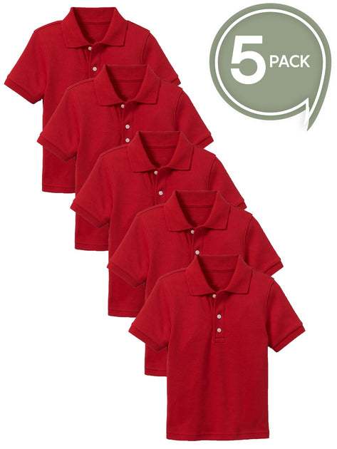 Harvic Galaxy Boys School Uniform Polo Red 5 Pack 2