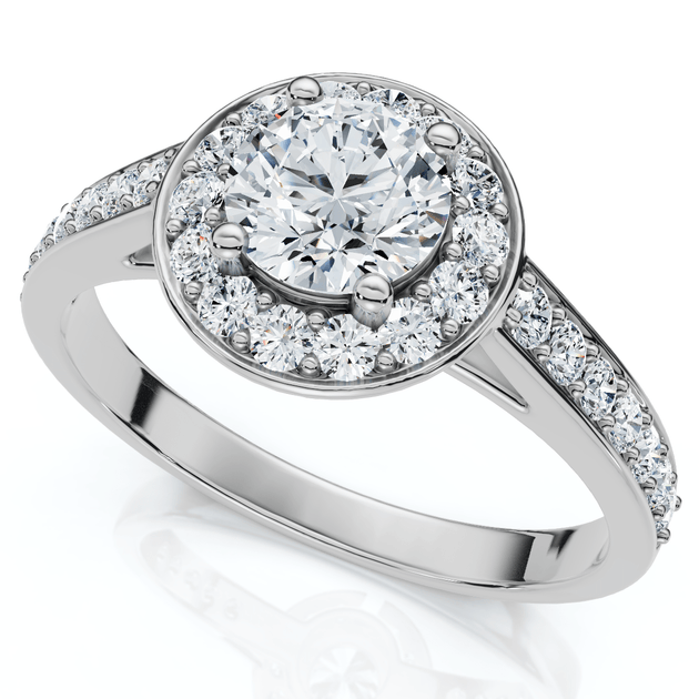 Pompeii3 Halo Engagement Ring 14k Gold US 5 5