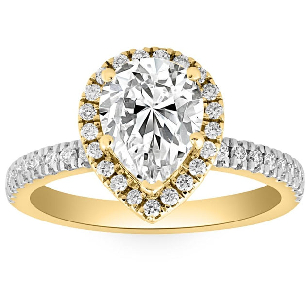 Pompeii3 2.5Ct Pear Diamond Engagement Ring Gold US 8 6