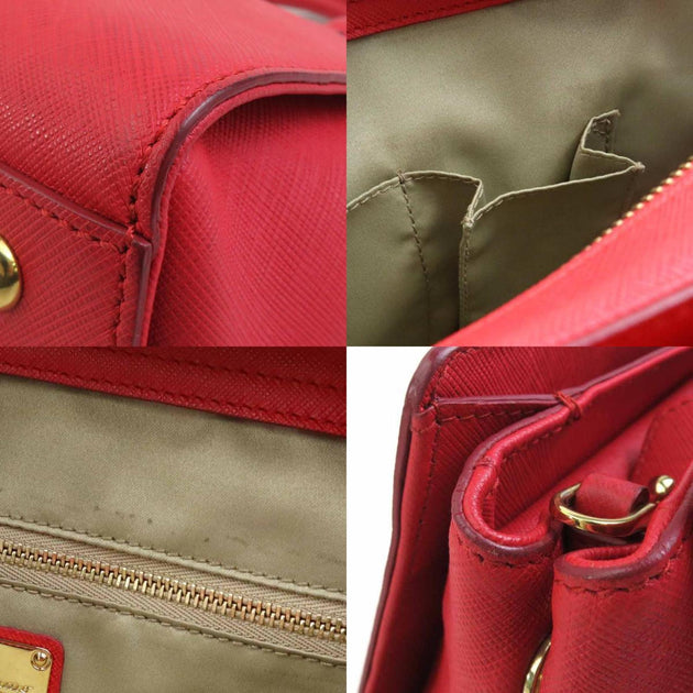 Salvatore Ferragamo Leather Shoulder Bag Red One Size 6