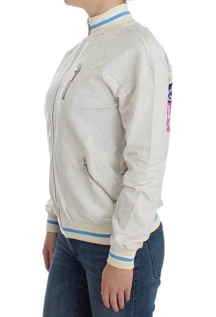 John Galliano Mock Zip Cardigan Sweatshirt Blanc Medium 3
