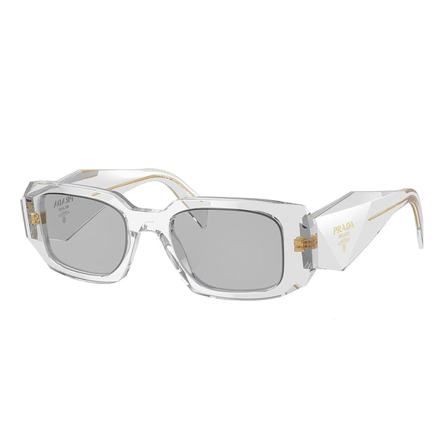 Prada PR 17WS Rectangle Sunglasses Transparent Grey 49mm 2