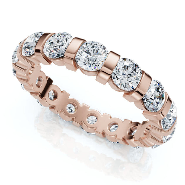 Pompeii3 Bar Set Diamond Eternity Ring 14k Gold US 4 4