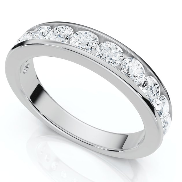 Pompeii3 1Ct Channel Set Diamond Wedding Ring 14k Gold Silver US 8.5 3