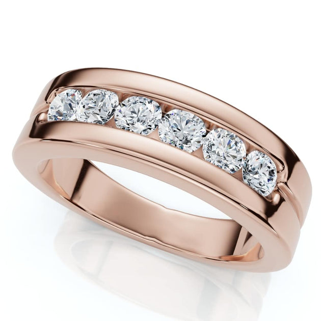 Pompeii3 6-Stone Diamond Wedding Ring Yellow Gold US 7 2