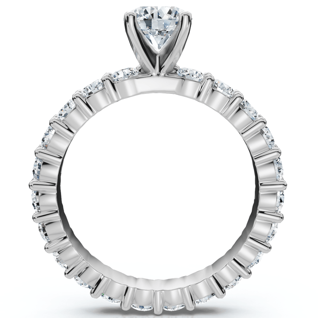 Pompeii3 2.25Ct Diamond Eternity Engagement Ring 14k Gold EF/VS US 5 6