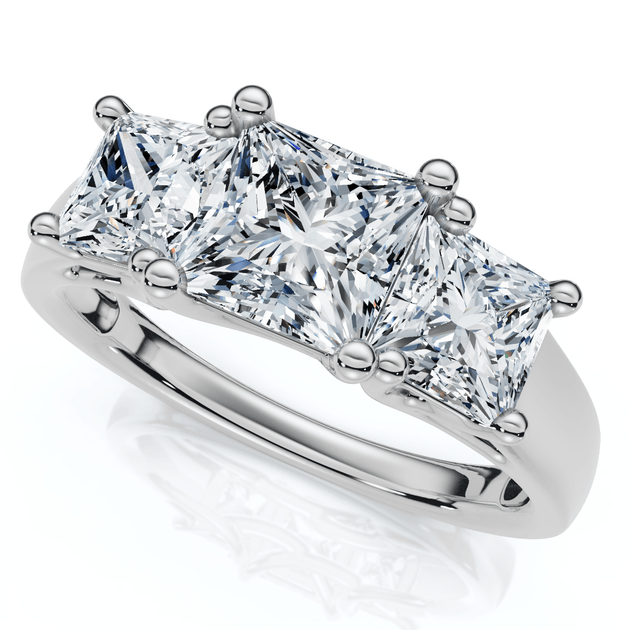 Pompeii3 Princess Cut Diamond Engagement Ring 14k White Gold US 7 3