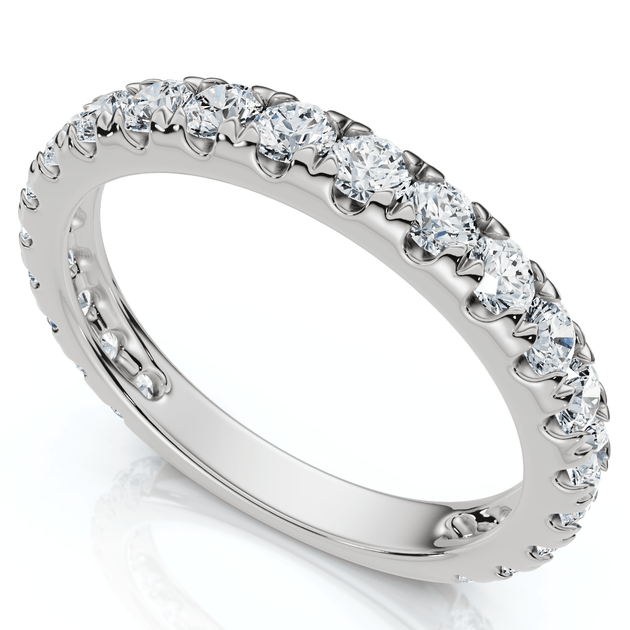 Pompeii3 0.84Ct Women's Diamond 3/4 Eternity Wedding Ring 14k Gold US 10 4