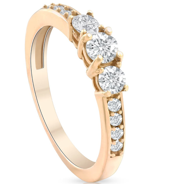 Pompeii3 Three Stone Ring Yellow Gold US 7 4