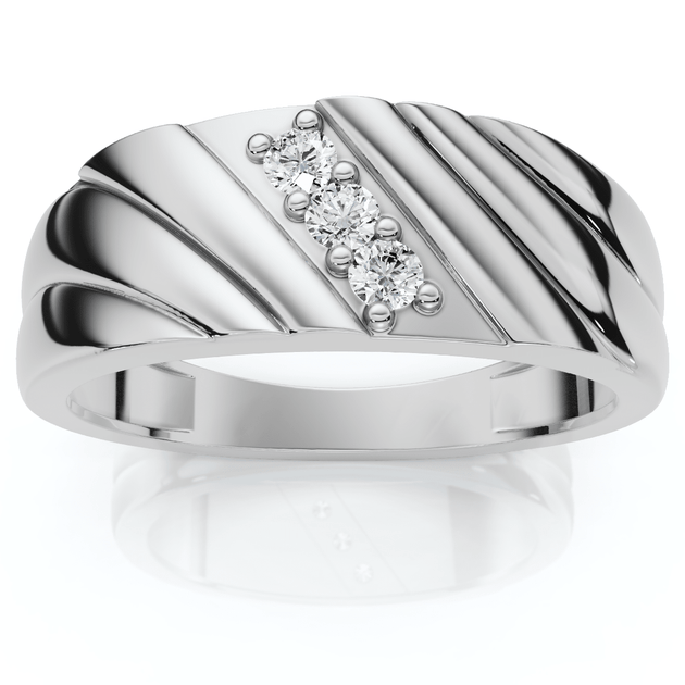 Pompeii3 Three Stone Diamond Wedding Ring Gold US 10.5 6