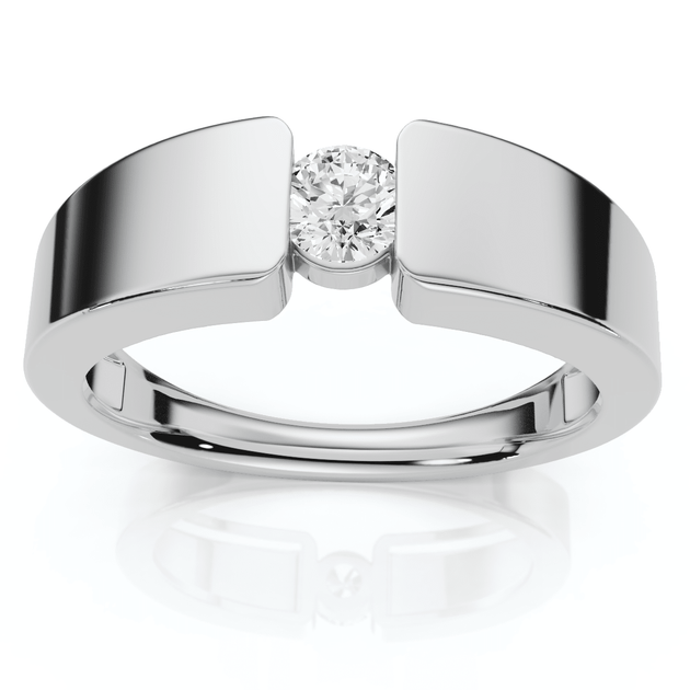 Pompeii3 Solitaire Ring Silver US 7.5 2