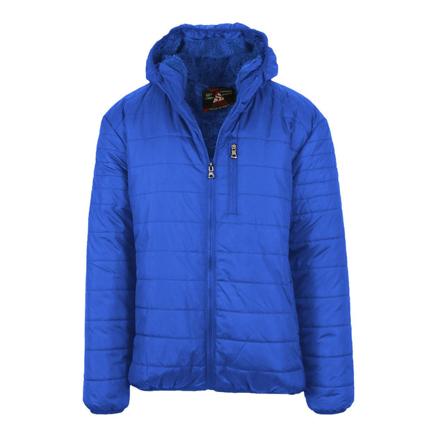 Galaxy Spire Men's Sherpa Lined Hooded Puffer Jacket Pink XL 2