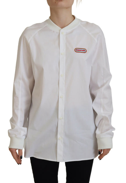 Dsquared2 Cotton Button Down Long Sleeves Top White XS 2