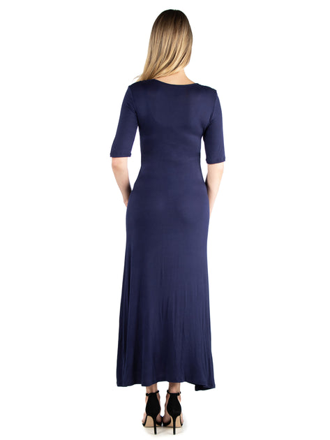 24seven Comfort Apparel Robe Longue de Maternité Rouge 3X 4
