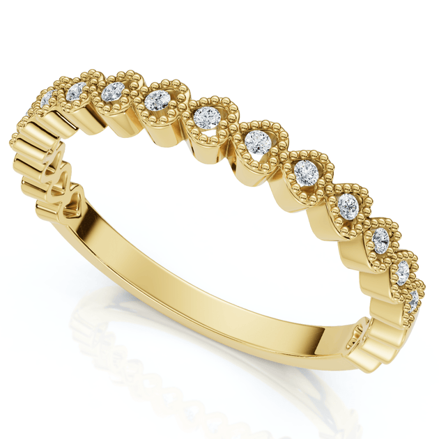 Pompeii3 Stackable Diamond Anniversary Band Gold US 7 4