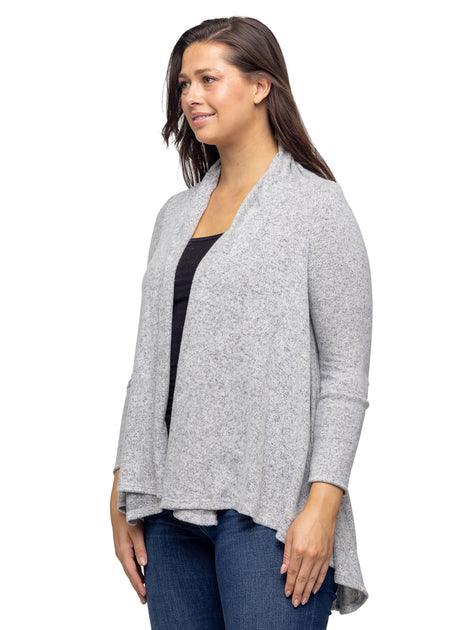 24seven Comfort Apparel Cardigan Ouvert Noir XLarge 3