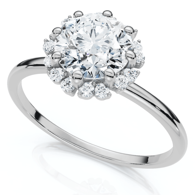 Pompeii3 Sapling Diamond Engagement Ring White Gold US 6.5 3
