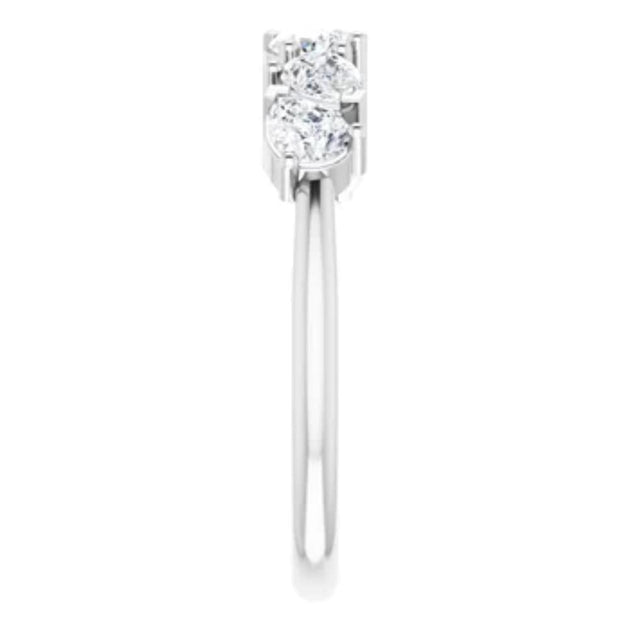 Pompeii3 1.33Ct Pear Shaped Diamond Anniversary Band 14k Gold US 7 4