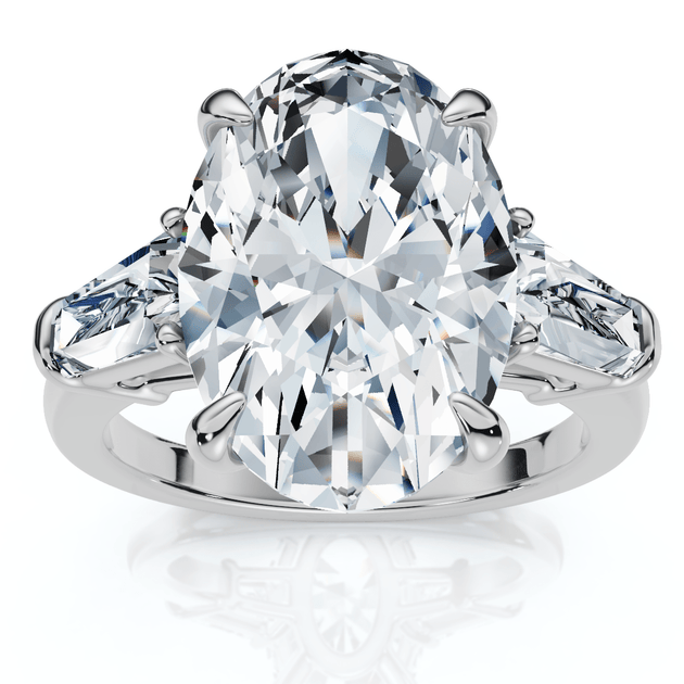 Pompeii3 4 1/3Ct Oval Baguette Diamond Engagement Ring 14k Gold US 9 2