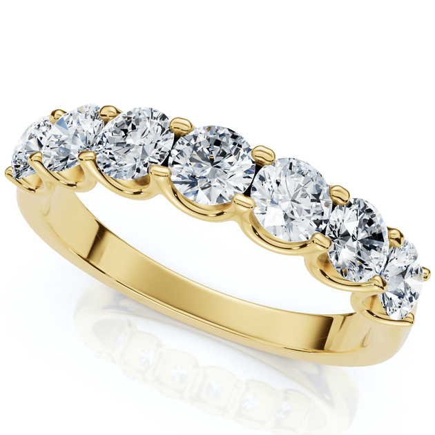 Pompeii3 1Ct TW Diamond U Prong 7-Stone Wedding Ring 14k Gold US 5-6 2