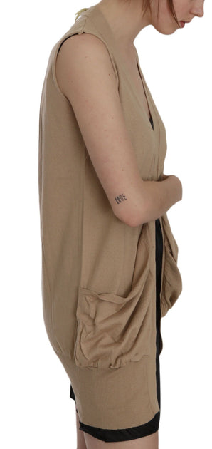 Pink Memories Sleeveless Cardigan Brown Medium 5