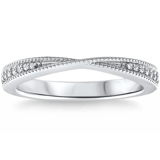 Pompeii3 1/10Ct Diamond Wedding Contour Anniversary Ring Gold US 7.5 6