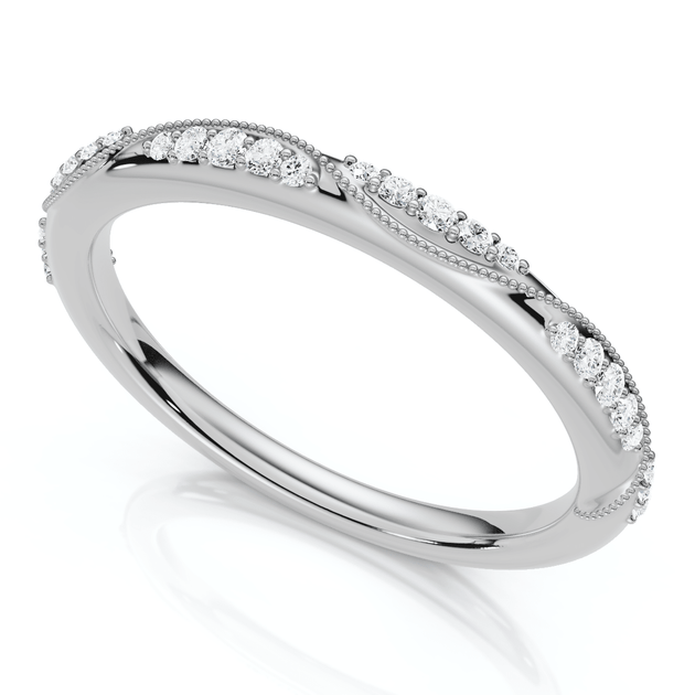 Pompeii3 Camellia Diamond Wedding Ring 14k Gold US 5 4