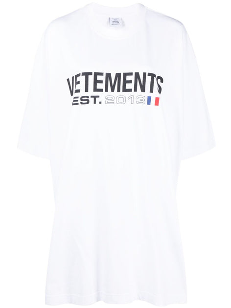 Vetements Logo Print Cotton T-Shirt White Small 2