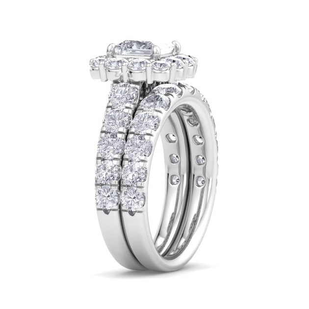 Pompeii3 Princess Cut Diamond Wedding Ring Set 10k Gold US 5 6