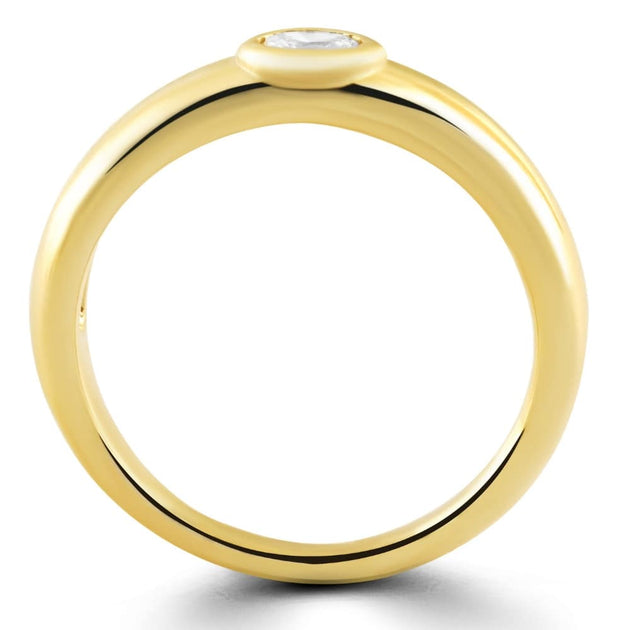 Pompeii3 Oval Diamond 14k Yellow Gold Stackable Dome Band US 6.5 3