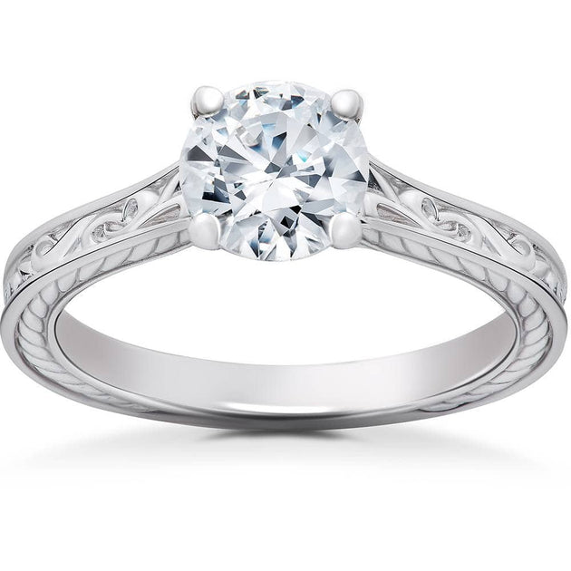 Pompeii3 Vintage Solitaire Engagement Ring Gold US 7 2