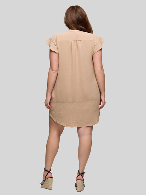 24seven Comfort Apparel Plus Shift Dress Grey 3X 4