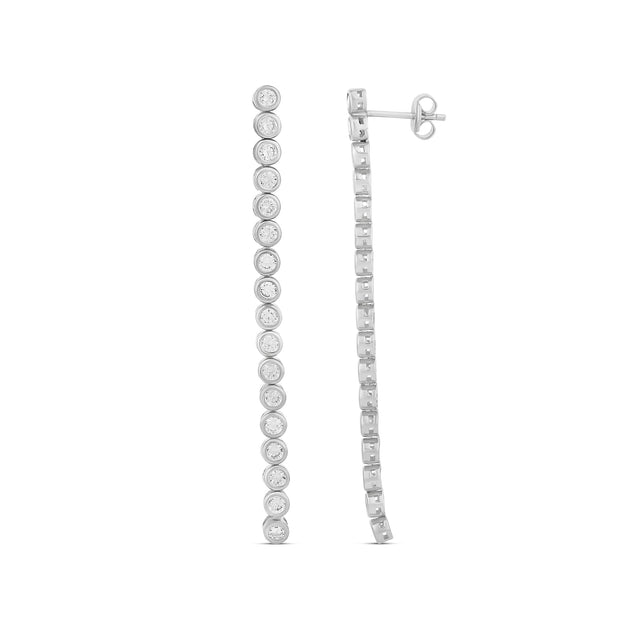 SHYMI Bezel Set Tennis Drop Earrings Gold 3