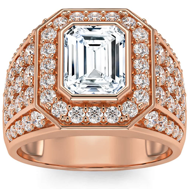 Bague Homme Émeraude Diamant 3Ct Pompeii3 Multi US 11 4