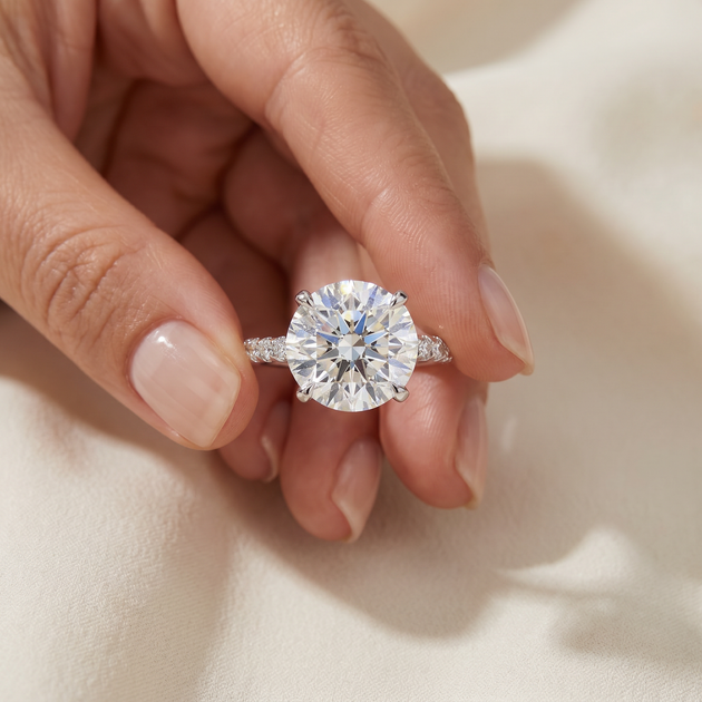 Pompeii3 3.5Ct Eternity Diamond Engagement Ring 14k Gold/Platinum US 6 4