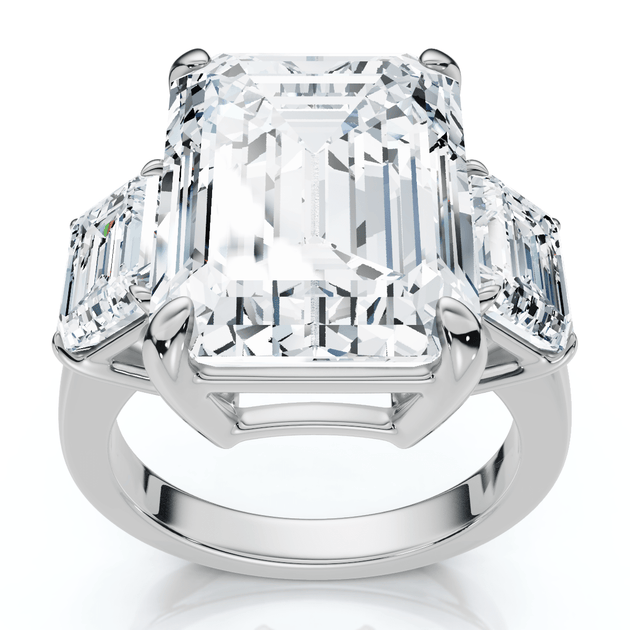 Pompeii3 Three Stone Diamond Engagement Ring US 7.5 2